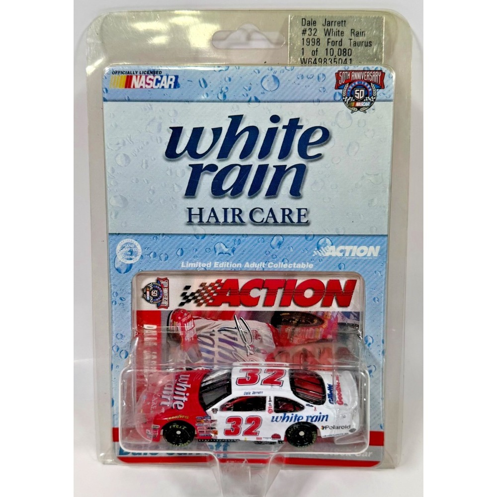 Action Dale Jarrett 1:64 White Rain 1998 Ford Taurus NASCAR 50th Anniversary Car